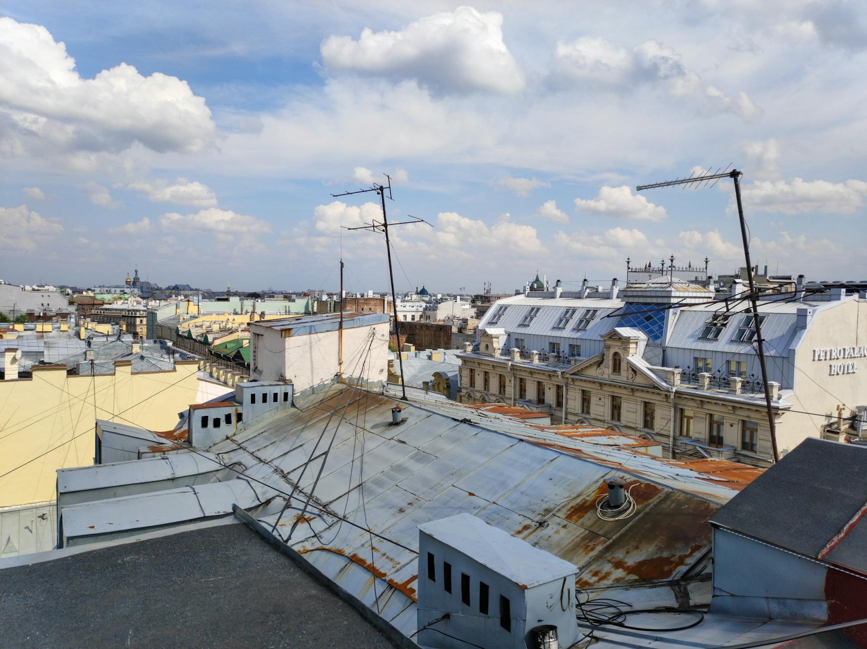 Backpacker hostel rooftop view of Jerusalem Old City with the Dome of the Rock