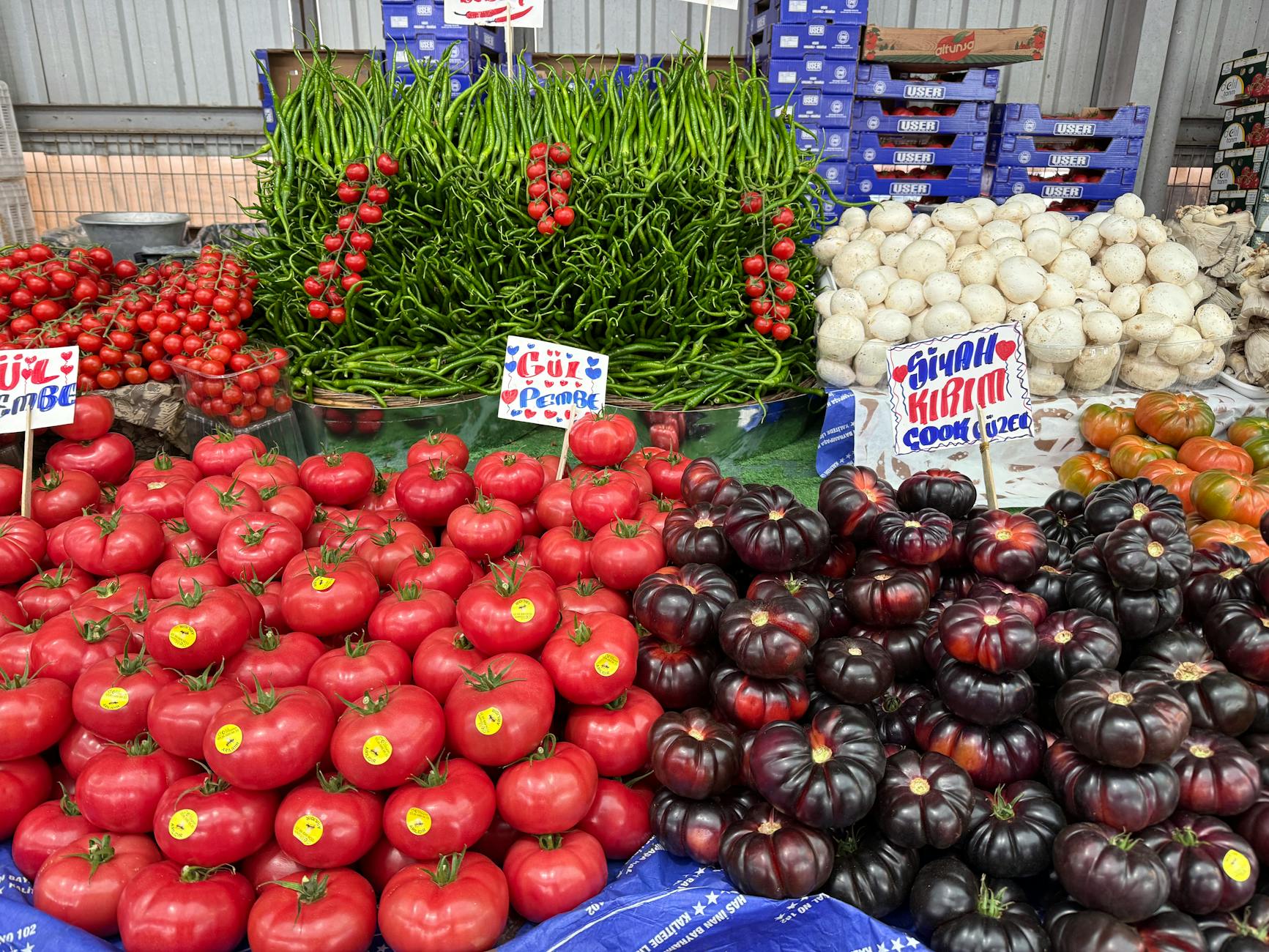 Fresh produce at a Jerusalem market stall