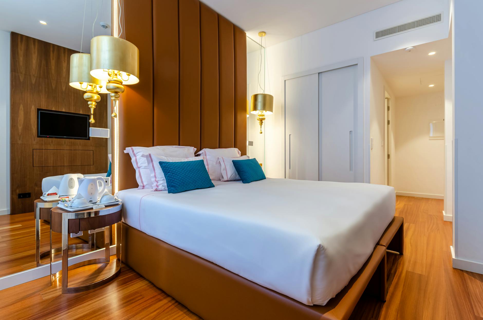 Luxury hotel room in Jerusalem with a view of the Old City walls