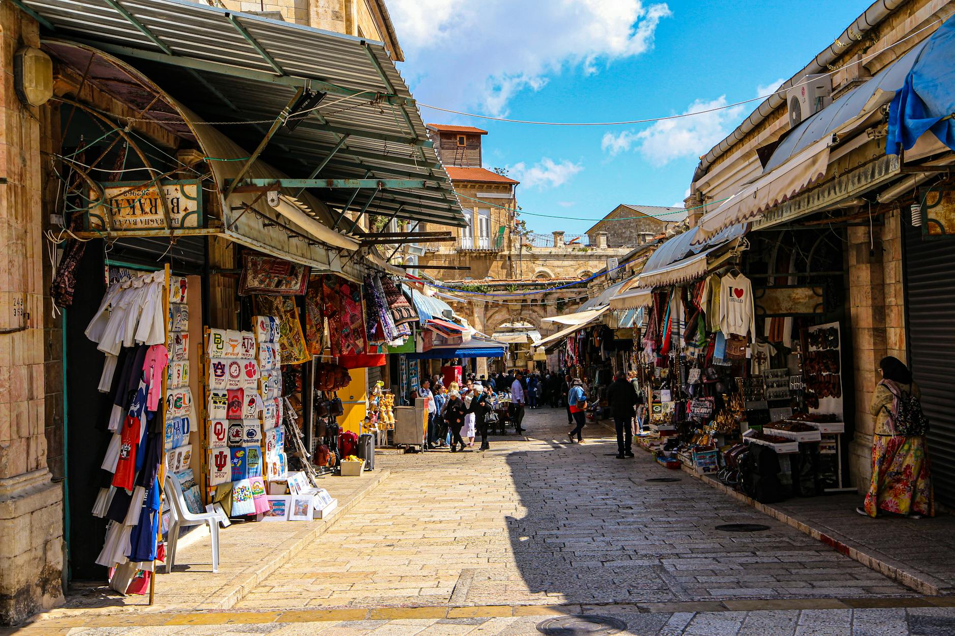 The Mamilla promenade in Jerusalem with designer shops and restaurants near the Old City