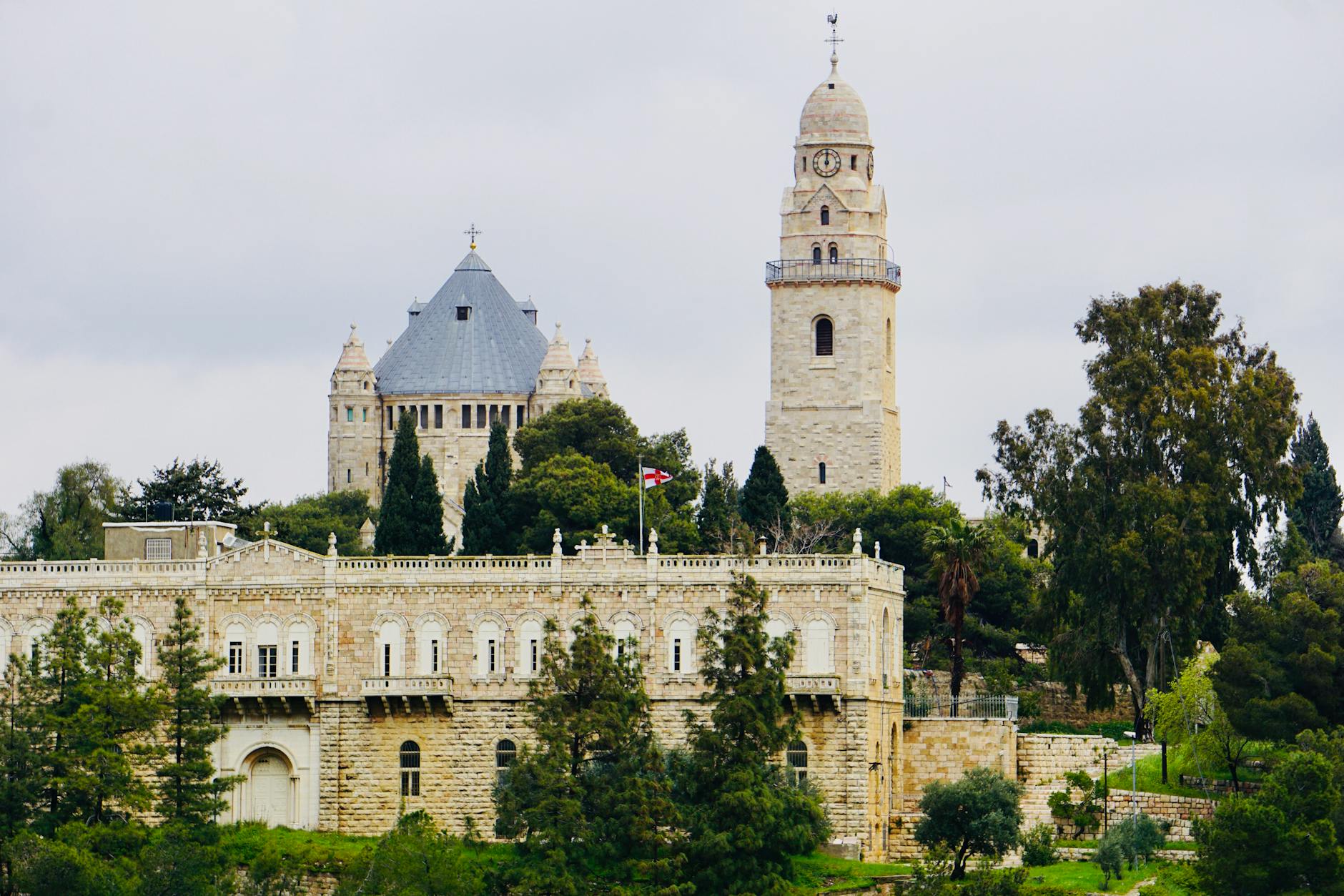Mount Zion in Jerusalem with historic religious buildings