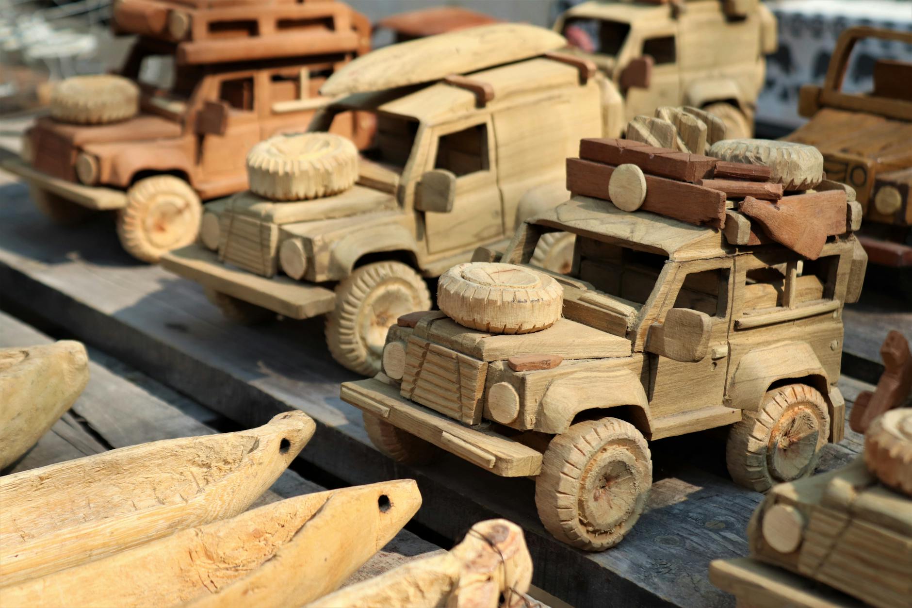 Traditional olive wood crafts and souvenirs