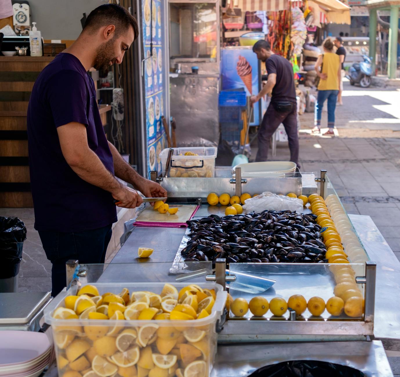 Street food stall at a Jerusalem market