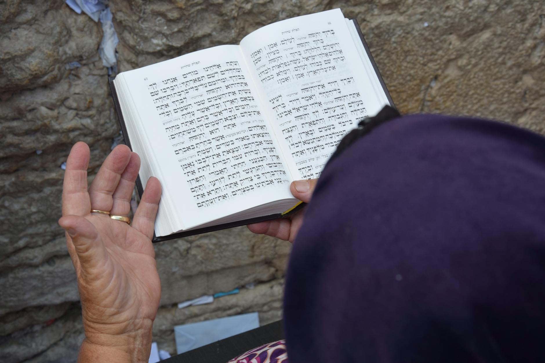 Jewish worshippers praying at the Western Wall in Jerusalem