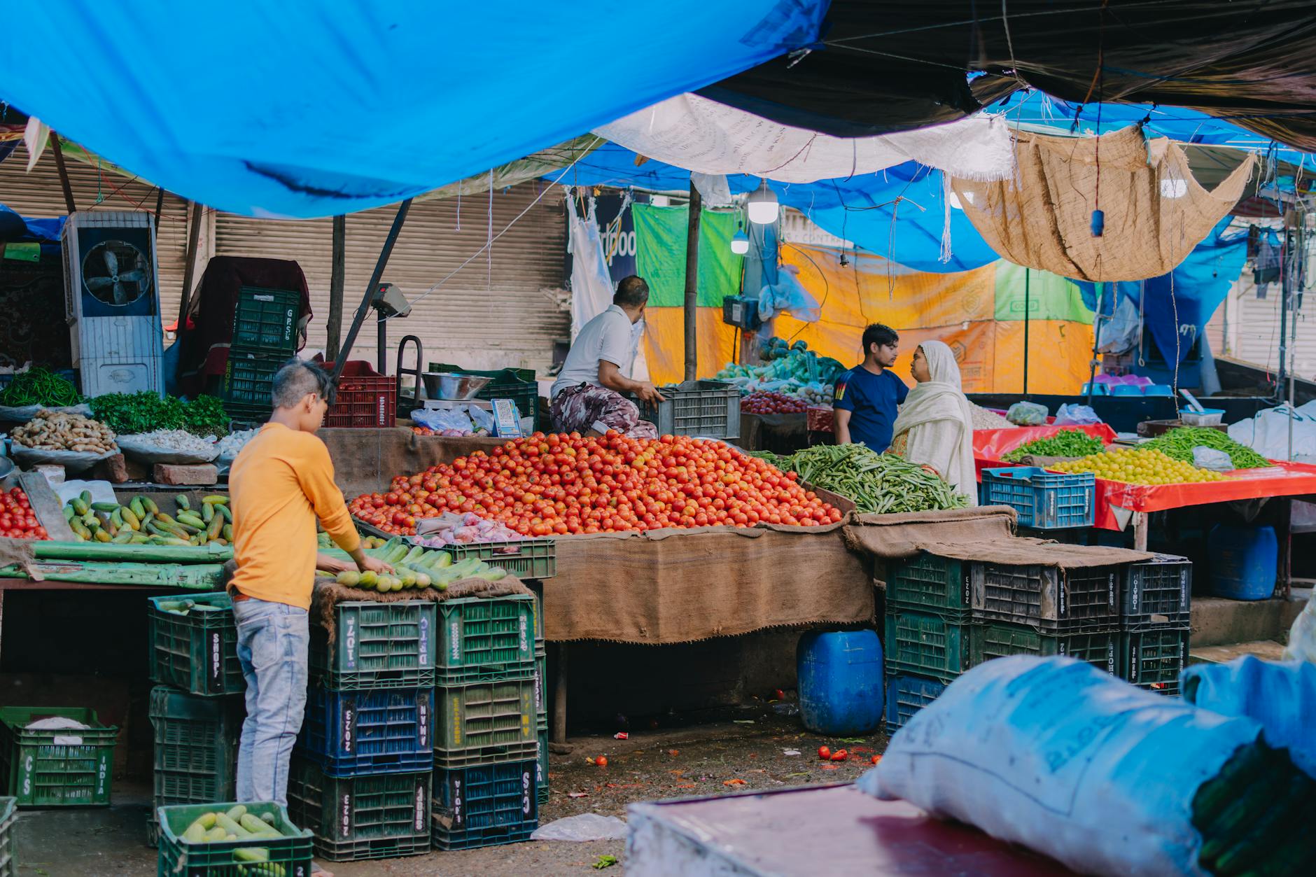 Mahane Yehuda Market Jerusalem with vibrant produce stalls and food vendors