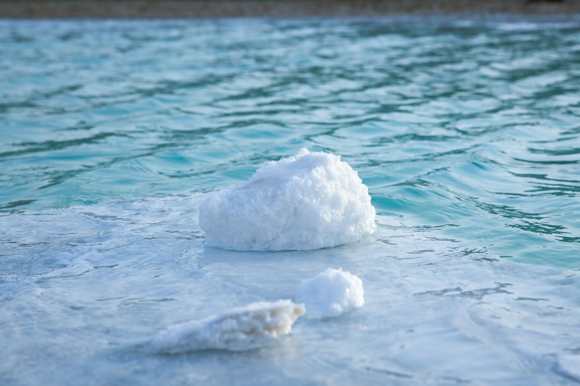 Floating in the Dead Sea with mineral water