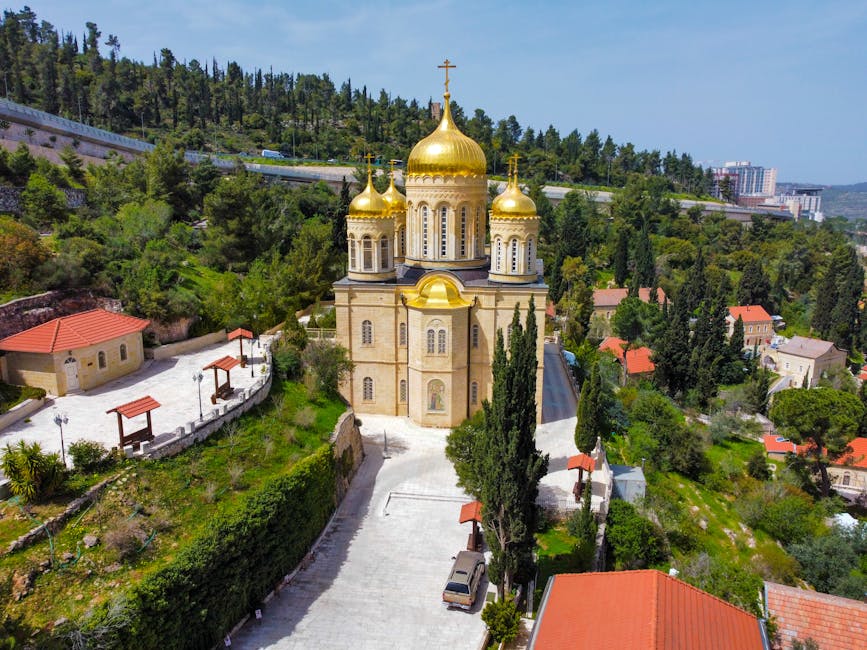 Ein Karem village Jerusalem hillside church