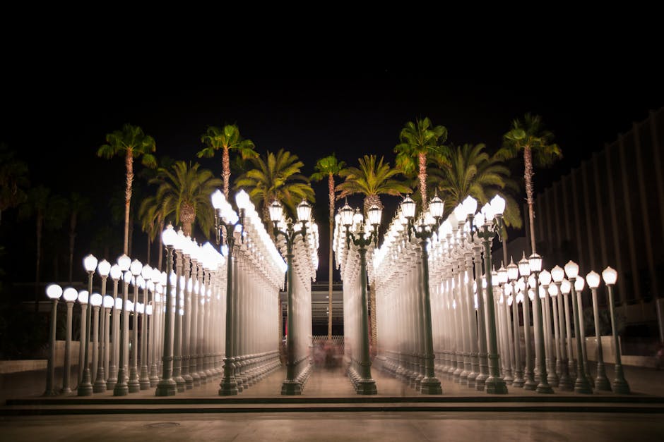 Light projection mapping art installation Old City