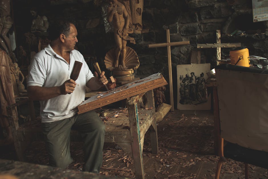 Olive wood carving workshop artisan craftsman Bethlehem