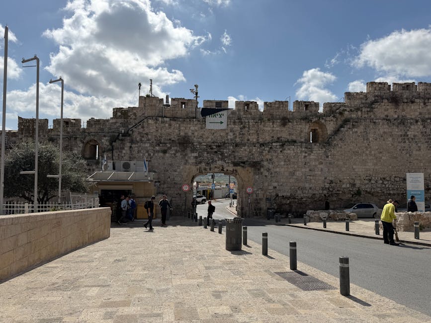 Ottoman Damascus Gate stone architecture Jerusalem