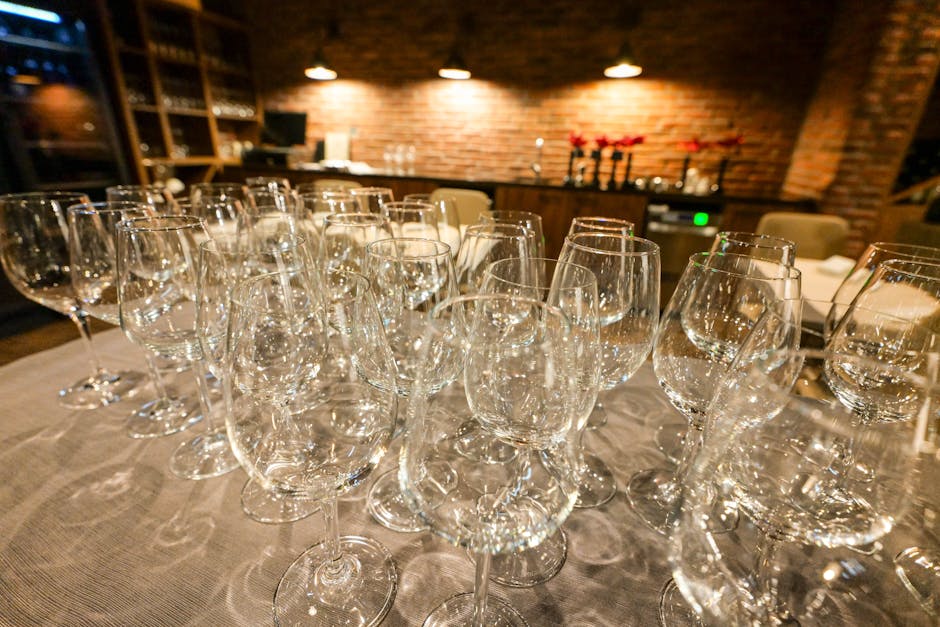 Wine bar interior glasses Jerusalem