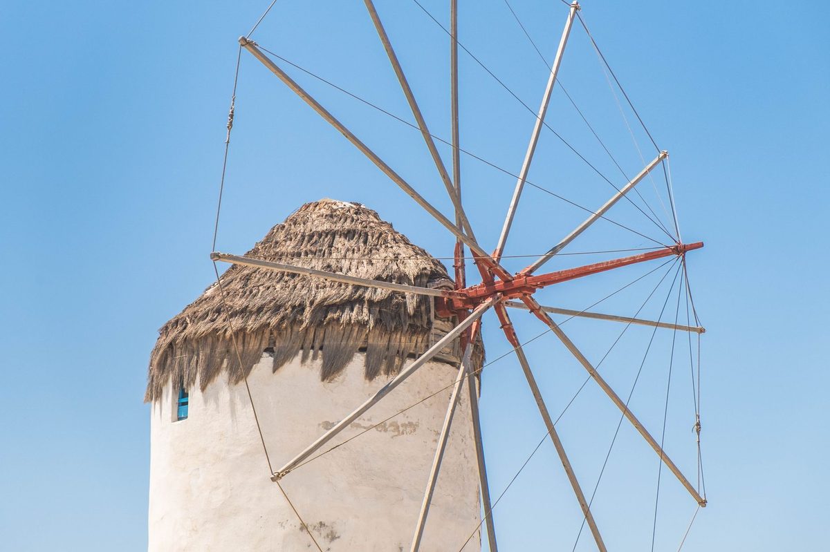 The Montefiore Windmill above the lanes of Yemin Moshe in Jerusalem